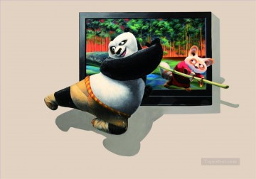  panda Works - Kung Fu Panda and master 3D